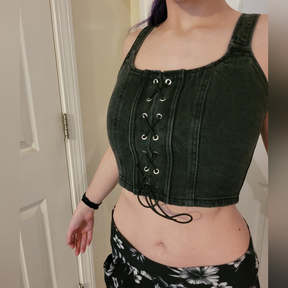 Wild Fable Denim Corset Top XS